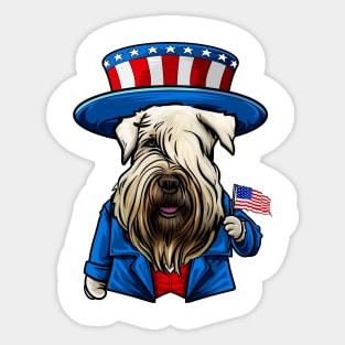 Fourth of July Wheaten Terrier Sticker